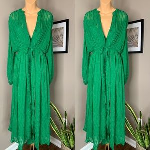 allene shimmer midi dress